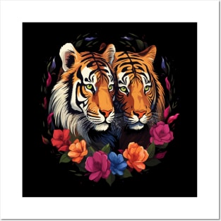 Siberian Tiger Couple Valentine Posters and Art